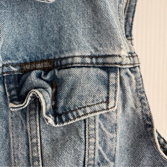 Harley-Davidson vintage denim vest  Gray Denim Vest - Picture 6 of 10